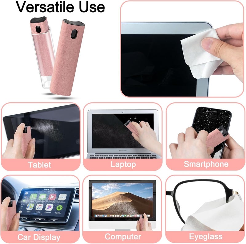 walrfid 2 Pack Screen Cleaner Spray and Wipe, Computer Laptop Cleaning Kit for Electronic iPad, iPhone, Cellphone, Monitor, MacBook Pro, Car Display, Tablet, TV Flat Screens, Pink - Image 4